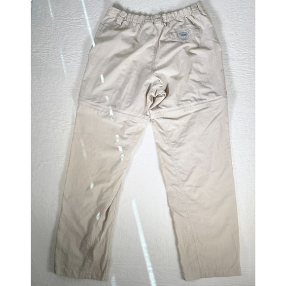 Columbia PFG Pants Mens L 34 Biege Hiking Nylon Convertible Zip Off Gorpcore - Picture 2 of 11